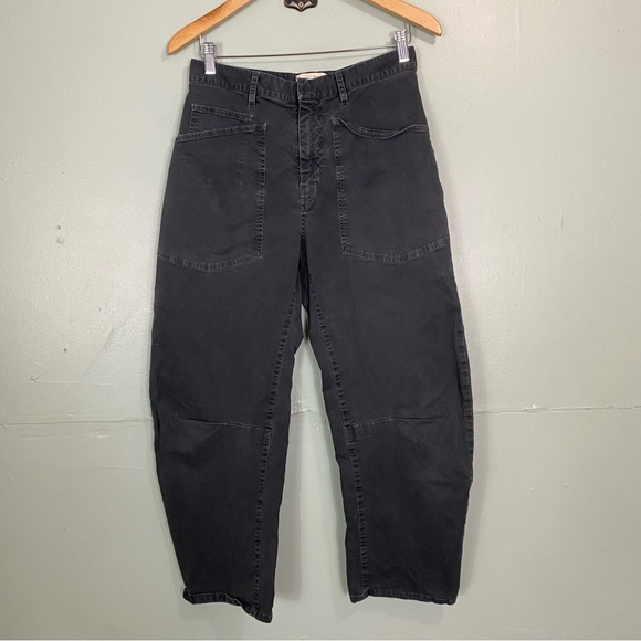 Nili Lotan Shon Pant Barrel Bow Leg Size 4 Slouchy In Carbon Black - Picture 2 of 8